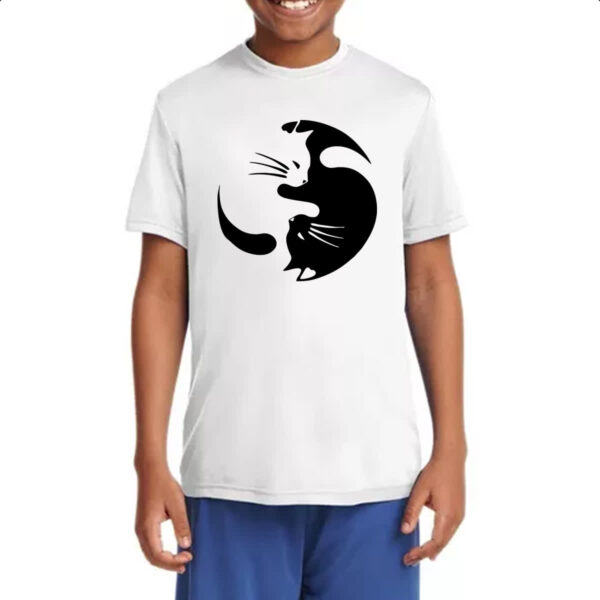 Camiseta Infanto Juvenil Yin e Yang Cats - Imagem 4