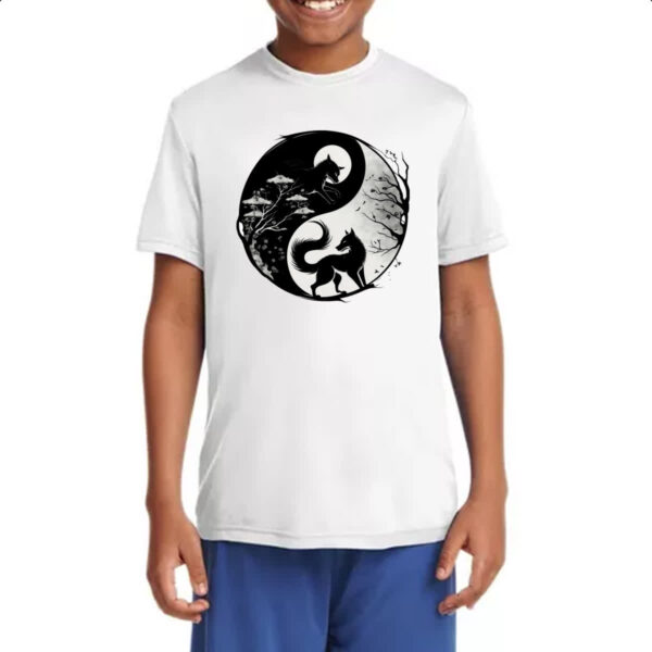 Camiseta Infanto Juvenil Yin e Yang Raposas - Imagem 4
