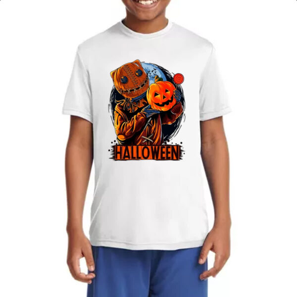 Camiseta Infanto Juvenil Halloween Espantalho doces ou travessuras - Imagem 4