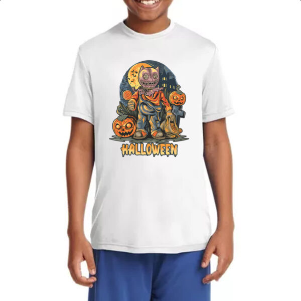 Camiseta Infanto Juvenil Halloween pumpkin cemiterio - Imagem 4