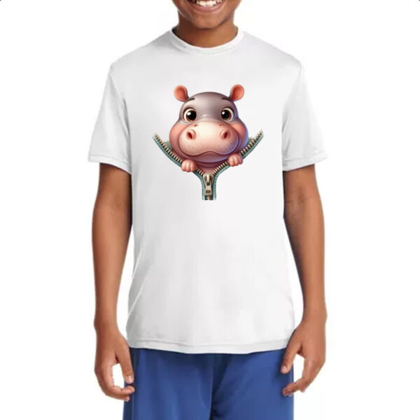 Camiseta Infanto Juvenil Hipopotamo no ziper - Imagem 4