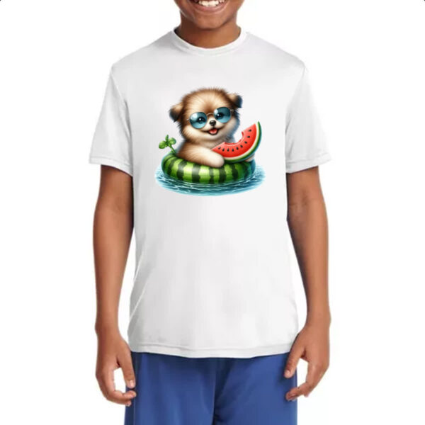Camiseta Infanto Juvenil Cachorro na boia - Imagem 4