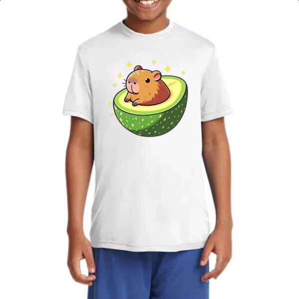 Camiseta Infanto Juvenil Capibacate capivara no abacate - Imagem 4