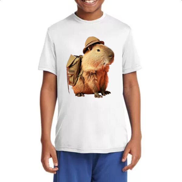 Camiseta Infanto Juvenil Capivara aventureira - Imagem 4