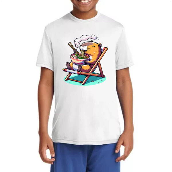 Camiseta Infanto Juvenil Capivara ferias comendo lamen - Imagem 4