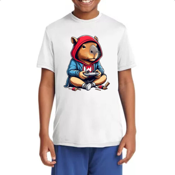 Camiseta Infanto Juvenil Capivara gamer - Imagem 4