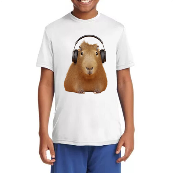 Camiseta Infanto Juvenil Capivara headfone - Imagem 4