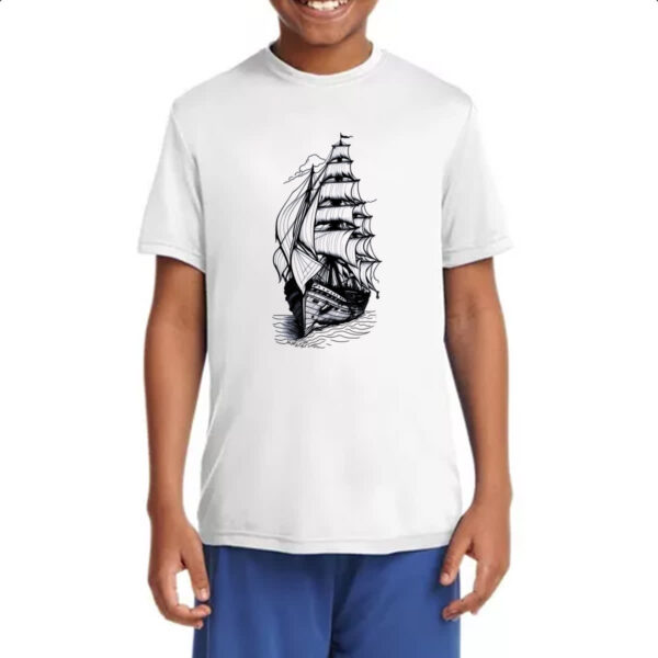Camiseta Infanto Juvenil Caravela desenhada a lapis - Imagem 4