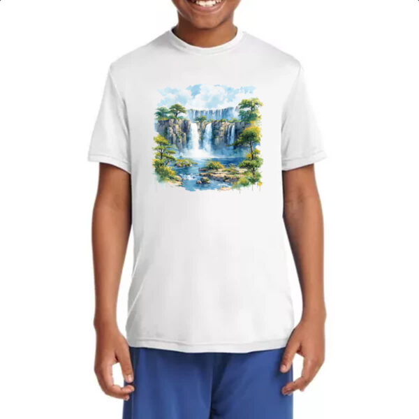 Camiseta Infanto Juvenil Cataratas do Iguacu watercolor - Imagem 4