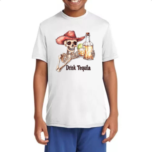 Camiseta Infanto Juvenil Caveira drink tequila - Imagem 4