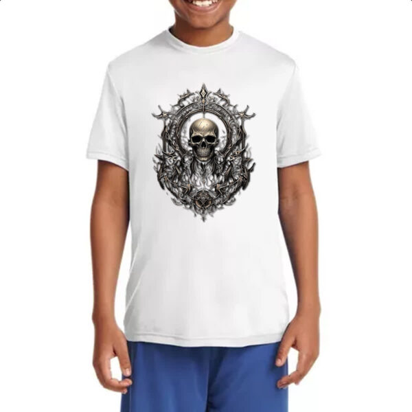 Camiseta Infanto Juvenil Caveira metal grampunk - Imagem 4