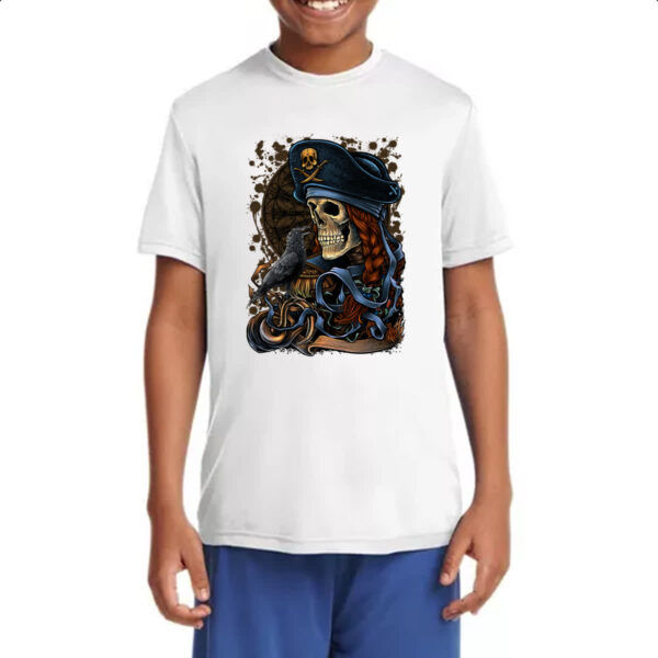 Camiseta Infanto Juvenil Caveira pirata - Imagem 4