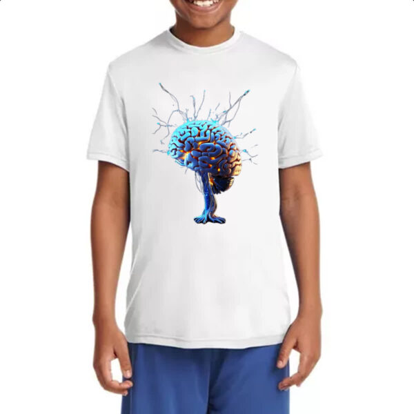 Camiseta Infanto Juvenil Cerebro IA impulsos eletricos - Imagem 4
