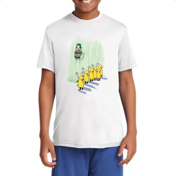 Camiseta Infanto Juvenil Chaves descendo as cataratas em um barril - Imagem 4
