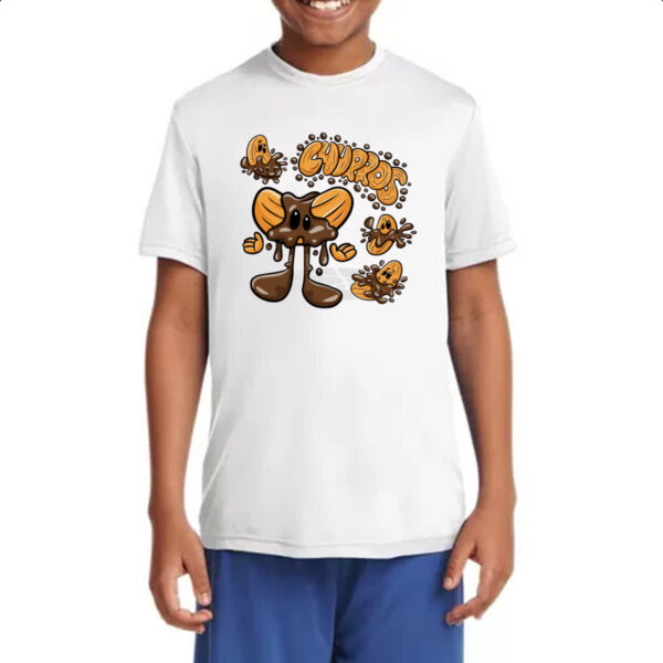 Camiseta Infanto Juvenil Churros chocolate splash - Imagem 4