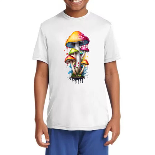 Camiseta Infanto Juvenil Cogumelos coloridos splash - Imagem 4