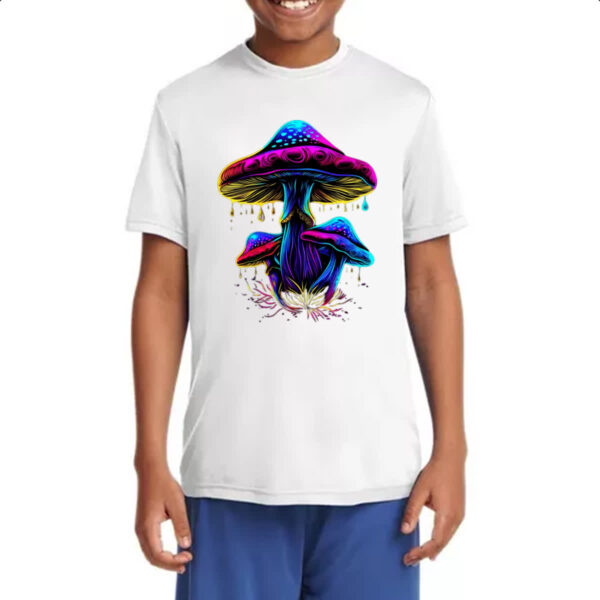 Camiseta Infanto Juvenil Cogumelos neon - Imagem 4
