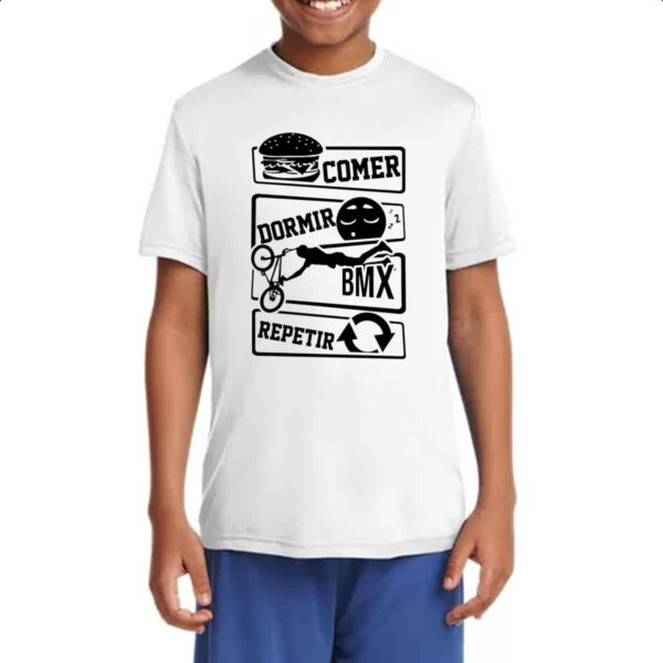 Camiseta Infanto Juvenil Comer Dormir BMX Repetir - Imagem 4