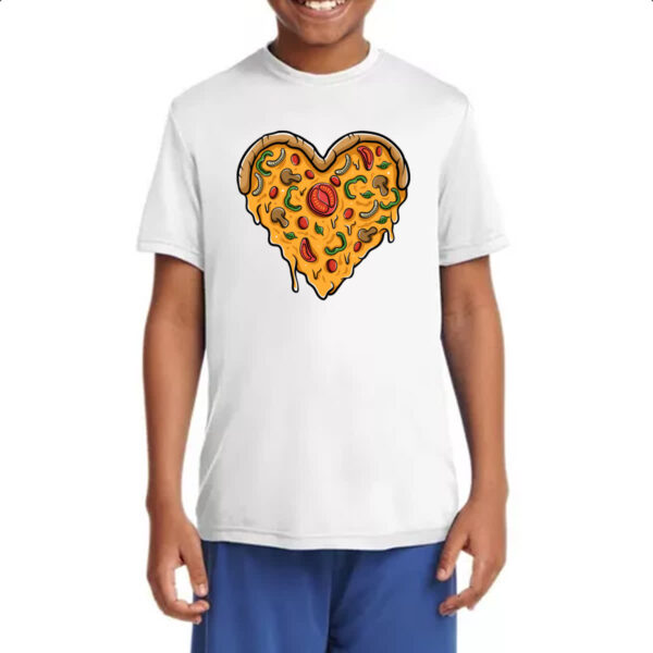 Camiseta Infanto Juvenil Coracao de pizza - Imagem 4
