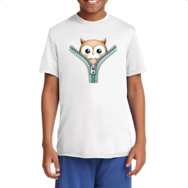 Camiseta Infanto Juvenil Coruja no ziper - Imagem 4