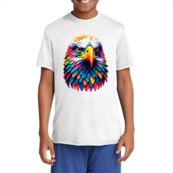 Camiseta Infanto Juvenil Aguia colorida color art - Imagem 4