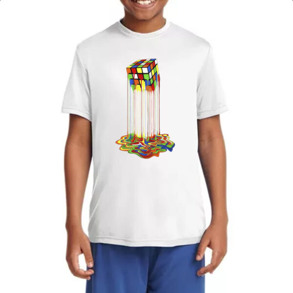 Camiseta Infanto Juvenil Cubo magico derretendo - Imagem 4
