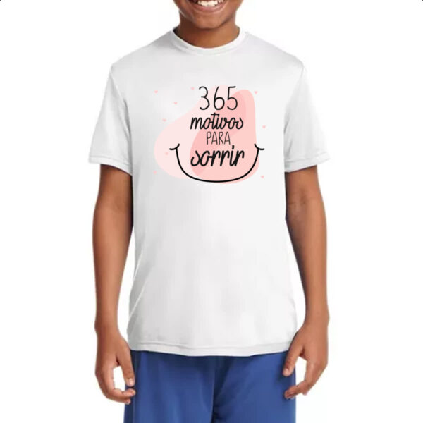 Camiseta Infanto Juvenil 365 motivos para sorrir - Imagem 4