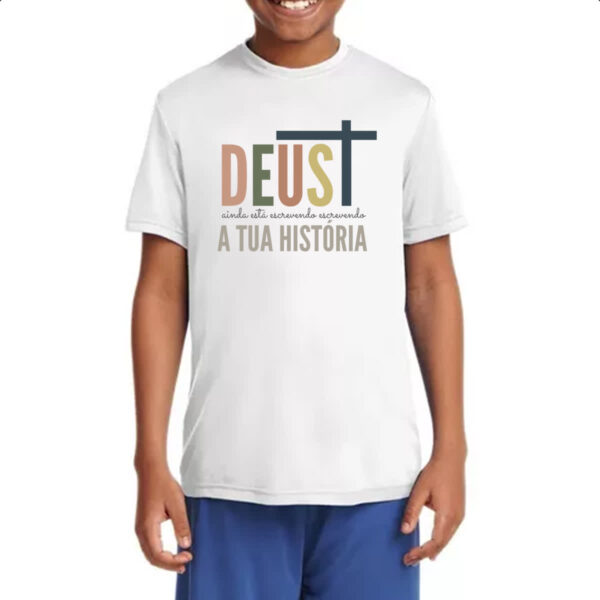 Camiseta Infanto Juvenil Deus ainda escrevendo - Imagem 4