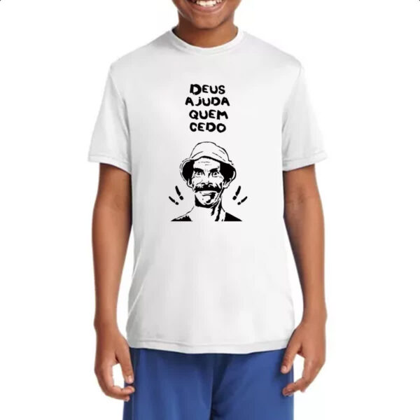 Camiseta Infanto Juvenil Deus ajuda quem cedo madruga - Imagem 4