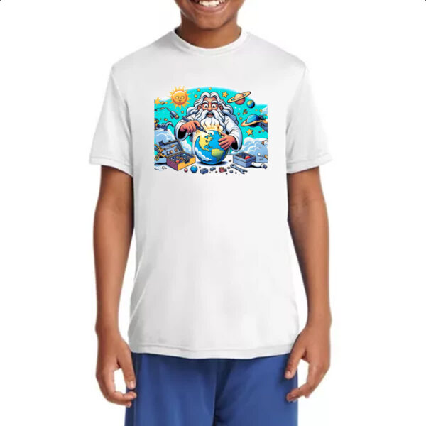 Camiseta Infanto Juvenil Deus criando o mundo cartoon - Imagem 4