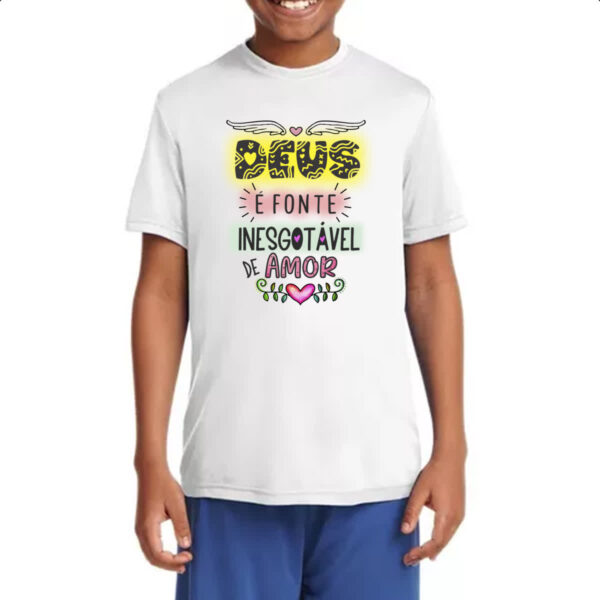 Camiseta Infanto Juvenil Deus fonte de amor - Imagem 4