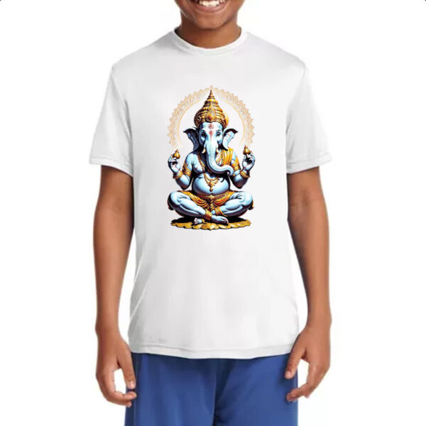 Camiseta Infanto Juvenil Deusa Hindu Ganesh meditando - Imagem 4