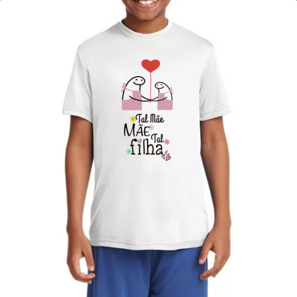 Camiseta Infanto Juvenil Dia das maes Flork Tal mae tal filha - Imagem 4