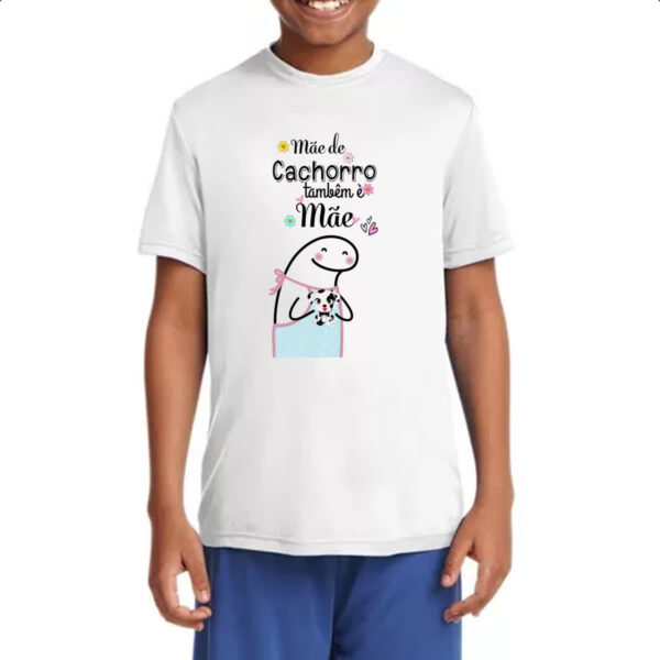 Camiseta Infanto Juvenil Dia das maes Flork mae de cachorro - Imagem 4