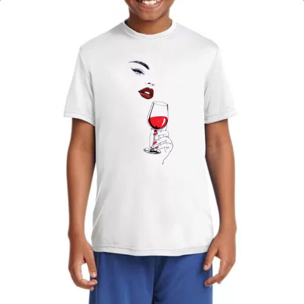 Camiseta Infanto Juvenil Diva com uma taca de vinho - Imagem 4