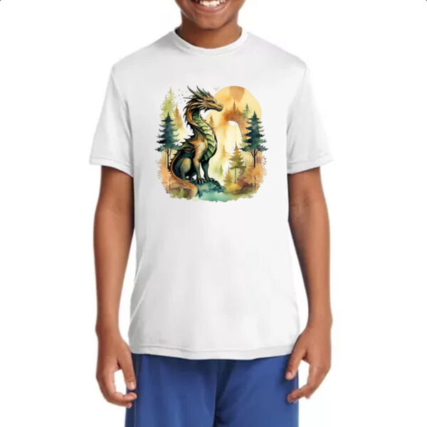 Camiseta Infanto Juvenil Dragao Floresta Sunset - Imagem 4