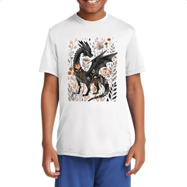 Camiseta Infanto Juvenil Dragao mistico floral - Imagem 4