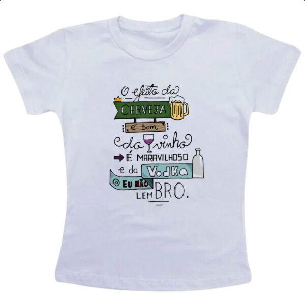 Camiseta Infanto Juvenil Efeitos de bebidas