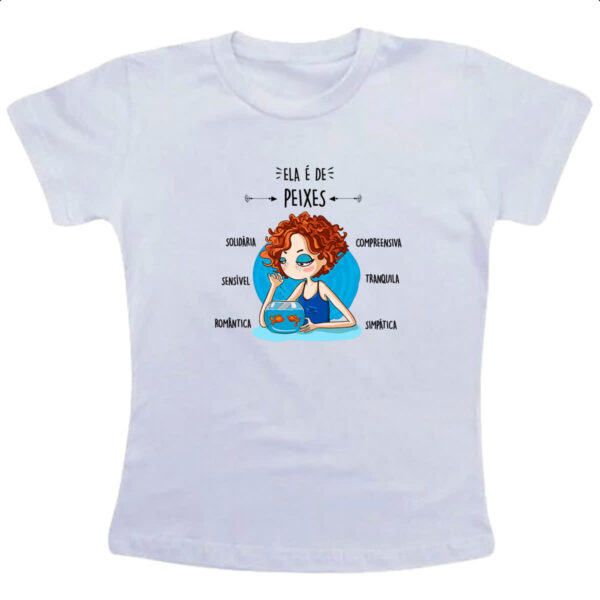 Camiseta Infanto Juvenil Ela e de Peixes