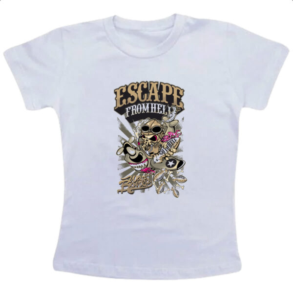 Camiseta Infanto Juvenil Escape from hell war bones