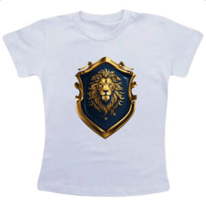 Camiseta Infanto Juvenil Escudo dourado leao de juda