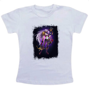 Camiseta Infanto Juvenil Empires and Puzzles Heroi Domitia Traje 2