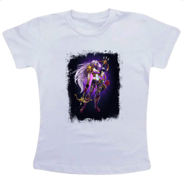 Camiseta Infanto Juvenil Empires and Puzzles Heroi Domitia Traje 2