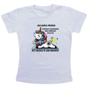 Camiseta Infanto Juvenil Eu nao peido unicornio