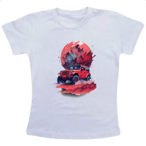Camiseta Infanto Juvenil Jeep Vermelho Sunset Art