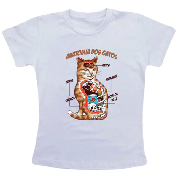 Camiseta Infanto Juvenil Anatomia dos gatos
