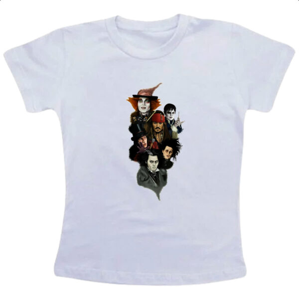 Camiseta Infanto Juvenil Johnny Depp Characters