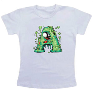 Camiseta Infanto Juvenil Zumbi Alfabeto Letra A