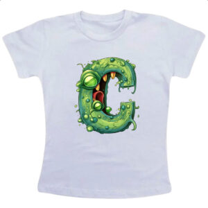 Camiseta Infanto Juvenil Zumbi Alfabeto Letra C