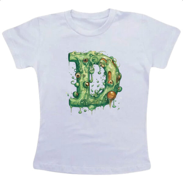 Camiseta Infanto Juvenil Zumbi Alfabeto Letra D